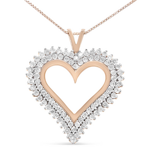 .925 Sterling Silver Diamond Heart 18" Pendant Necklace (I-J Color, I2-I3 Clarity)