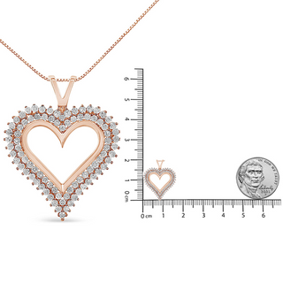 .925 Sterling Silver Diamond Heart 18" Pendant Necklace (I-J Color, I2-I3 Clarity)