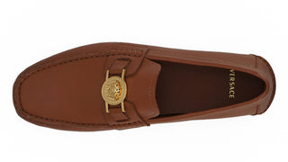 Versace Elegant Medusa-Embossed Leather Loafers