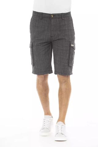 Baldinini Trend Black Cotton Men Cargo Short