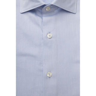 Bagutta Light Blue Cotton Men Shirt