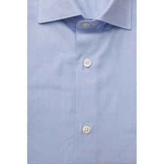 Bagutta Light Blue Cotton Men Shirt