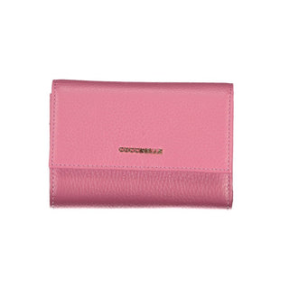 Coccinelle Elegant Pink Leather Wallet with Multiple Compartments