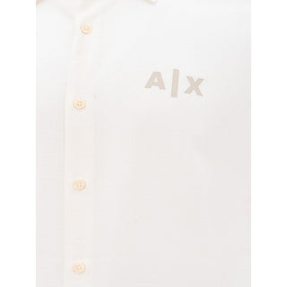 Armani Exchange Elegant White Viscose Shirt for Men