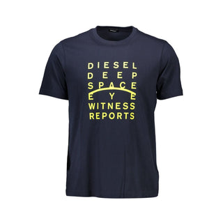 Diesel Sleek Blue Crew Neck Logo Tee