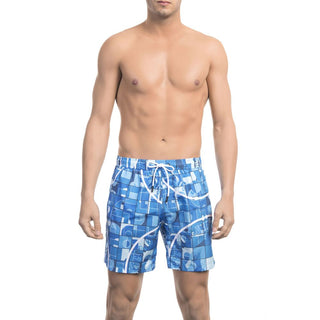 Bikkembergs Light Blue Polyester Men Swim Short