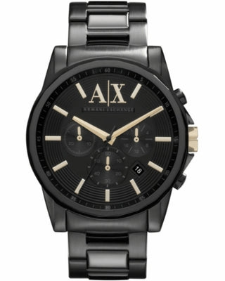 Armani Exchange Chronograph Black Steel Watch-AX2094