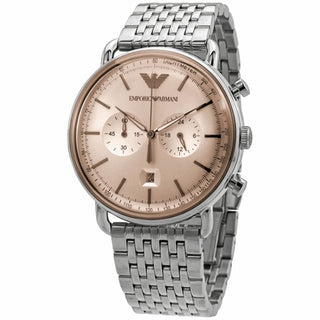 Emporio Armani Men’s Quartz Analog Display Stainless Steel Chronograph Quartz Watch for Gents - AR11239