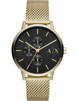 Armani Exchange AX2715 Men's Watch in Gold Milanese Mesh